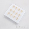 MULTI CZ CROSS CRUCIFIX  316L SURGICAL STEEL NOSE HOOP BOX